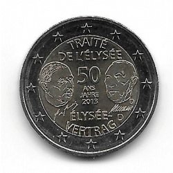 Coin 2 Euro Germany Elysee Treaty "D" Year 2013