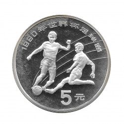 Silver Coin 5 Yuan China World Cup Italy 1990 Year 1989 | Numismatic Shop - Alotcoins