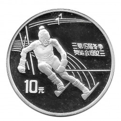 Silver Coin 10 Yuan China Downhill Skiing Year 1991 | Numismatic Shop - Alotcoins