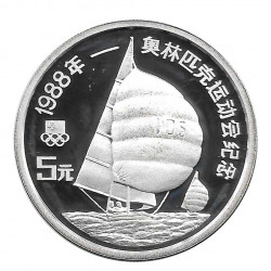 Silver Coin 5 Yuan China Sailboat Racing Year 1988 | Numismatic Shop - Alotcoins