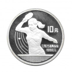 Silver Coin 10 Yuan China Table Tennis Year 1991 | Numismatic Shop - Alotcoins