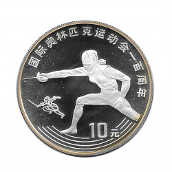 Silver Coin 10 Yuan China Fencing Year 1993 | Numismatics Shop - Alotcoins