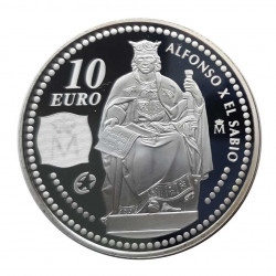 Moneda 10 Euros España Alfonso X El Sabio Año 2008 Proof | Numismática Española - Alotcoins