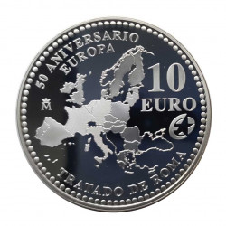 Silver Coin 10 Euros Spain Treaty Rome Year 2007 | Numismatics Shop - Alotcoins