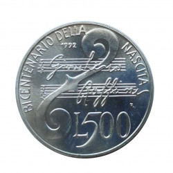 Silver Coin 500 Lire Italy Gioacchino Rossini Year 1992 | Numismatics Shop - Alotcoins