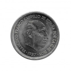 Coin 25 Pesetas Spain General Franco Year 1957 Star 69 Uncirculated UNC | Numismatics store - Alotcoins