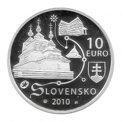 Silver Coin 10 Euro Slovakia Wooden Churches Year 2010 Proof | Collectibles - Alotcoins