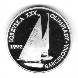 Coin Poland Year 1991 200,000 Zloty Sailboat Silver Proof PP