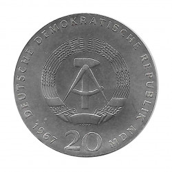 Moneda de plata 20 Marcos Alemania DDR Wilhelm de Humboldt Año 1967 | Tienda Numismática - Alotcoins