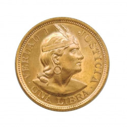 Gold Coin 1 Pound Peru Truth I Justice 7.99 g Year 1966 | Collectible Coins - Alotcoins