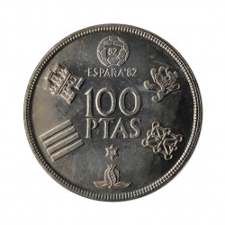 Gedenkmünze 100 Peseten Spain Weltmeisterschaft 1982 Jahr 1980 stern 80 Unzirkuliert UNZ | Gedenkmünzen - Alotcoins