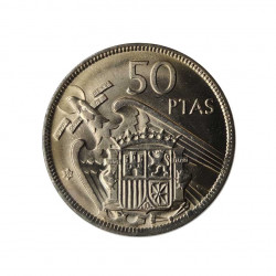 Moneda 50 Pesetas España Caudillo Franco 1957 Estrella 59 Sin circular SC | Monedas de colección - Alotcoins