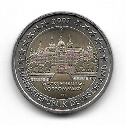Coin 2 Euros Germany Mecklenburg "D" Year 2007