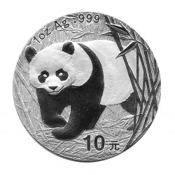 Moneda China 10 Yuan Año 2002 Plata Panda Proof