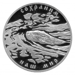 Münze Russland 2008 3 Rubel Biber Silber Proof PP