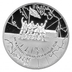 Moneda de Rusia 2007 3 Rublos Estación de Investigación del Año Polar Plata Proof PP
