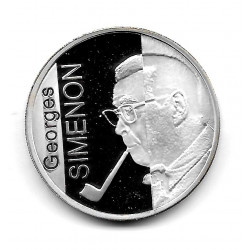Coin Belgium 10 Euros Year 2003 Georges Simenon Silver Proof