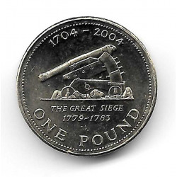 Münze Gibraltar 1 Pfund Jahr 2004 Geschützrohr Die Große Belagerung 1779-1783